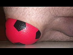  - Huge 12 cm wide Inflatable Ball slowly leaving my Ass up close.