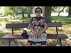  - Hairy mature flashing in the park