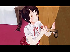  - 無修正アニメ　いもーとがアナルを責めながら、寸止め手こきオナサポ