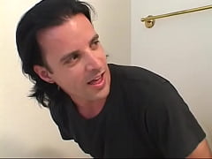  - Horny dude fucks sexy babe in anal hole pose in toilet room