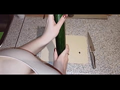 - Hot Housewife Passionate Masturbate Cucumber - Squirt