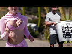  - Big Titted Blonde Milf Hardcore Free Use Fucked While Cooking And Working Out In Front Of Her Hubby