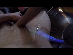  - Bigcockcumshot Pulls his huge swollen balls and throbbing cock spits and shoots cum hands free