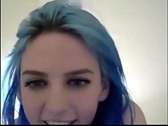  - Blue haired 18yo with huge breasts