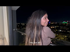  - Mexicana de tetas perfectas es follada por una verga enorme en el balcón, Verito Aguas recibe una enorme polla en su estrecho coño húmedo