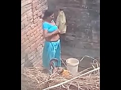  - My Neighbour aunty Bathing showing her big boobs.