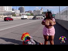  - Juicy Tee Gets Fucked by Gibby The Clown on A Busy Highway During Rush Hour