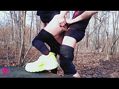  - Real public sex with a slim beauty in a forest grove of a city park in an early clear warm spring