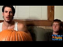  - Deviant straight guys are fucking a pumpkin and masturbating