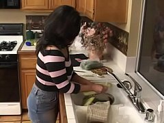  - Big boobed slut puts some weird things in her cunt