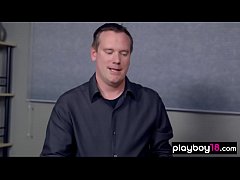  - Cute blondie introduces the new E stimulator to Kate