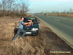  - street anal fuck next to car