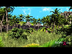  - Hot 3d dickgirl fucks hard a sexy girl in the sci-fi confinement cell