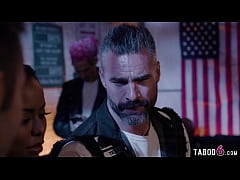  - Rough biker Charles Dera fucks prospect his girlfriend ebony Kira Noir hard
