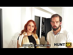  - HUNT4K. Sexy redhead slut is enough of junk food and her stupid BF and fucked for money