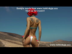  - Redhead Hotkinkyjo belly bulge, deep dildo & prolapse in rocky valley