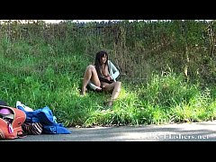  - Outdoors ebony masturbation and young black babes dildo toying in public