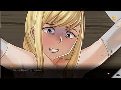  - Hentai game Escape dungeon.The goblin king caught a bitch and gives her a pussy massage.