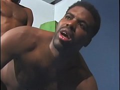  - Horny stud deep throats randy black guy's tool on his knees