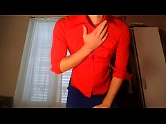  - Young amateur cross dresser secretary teasing and masturbating