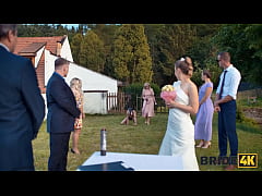  - BRIDE4K. Blonde bride with natural tits enjoyed a good fuck on her kinky wedding