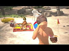  - 3DGSPOT - Oily Babe Gets Her Pussy Pounded At The Beach! 3D ANIMATION!