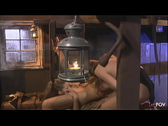  - Enthralling Lesbian whores eat pussy and fuck with dildos on a pirate ship set.