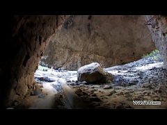  - Teeny redhead open her ass for stranger in public