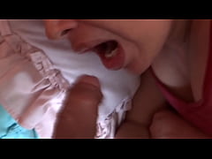  - The of our maid passes his huge cock in my wife's mouth while she rests