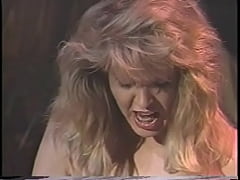  - Lecherous blonde bean flicker with big melons in white lingerie asked her dyke girlfriend Sharon Kane sbout romantic night and she was rewarded with anal dildo drilling and strap-on pussy pounding at one time