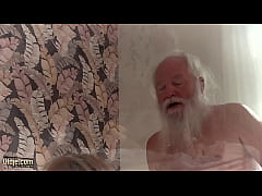  - Tight teen rides grandpa cock she gets hard fucked and takes creampie