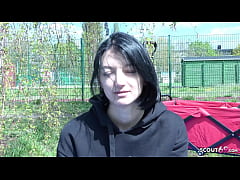  - GERMAN SCOUT - First Anal Sex for Skinny Girl Madison Quinn at Lost Place Casting