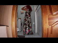  - Mature MILF took off her panties and went to the shower but got a dick in anal