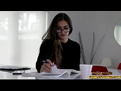  - Sofie Reyez help her stepbro out wrapping her lips into her cock giving him a hot setepsister blowjob