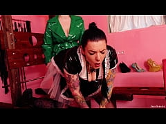  - Lesbian Sex with strap-on in fetish clothes - 2 MILFs- Arya Grander and Dredda Dark
