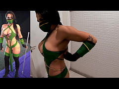  - Jade Cosplay sexy girl do Mortal Kombat fazendo putaria no banheiro público no Halloween - Mr Matusalem