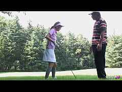  - Petite Japanese Teen seduce to First Time Creampie Sex by older Guy at Golf Lesson in uncensored JAV