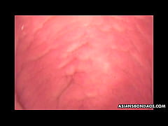  - Tied up Asian sweety gets toyed by the camera dildo