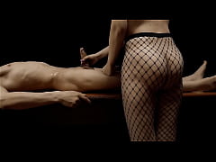  - Naked masseuse with a big ass jerking off cock