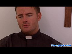  - Mature priest cocksucking in trio