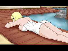  - Naruto: Kunoichi Trainer | Busty Blonde Teen Samui Gets A Massage For Her Big Ass And Cumshot On Her Perfect Body At A Public Pool | Naruto Anime Hentai Porn Game | Part #5