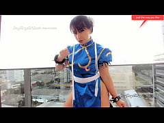  - PUBLIC JOI jerk off instructions in the balcony, hot Chun li cosplay big butt girl teasing and dirty talking with cumming countdown, the best joi you ever watched!!!!