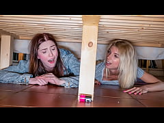  - FAMSLUT - Pervert Young Guy Fucks His Stepmom and Stepsis Stuck Under The Bed