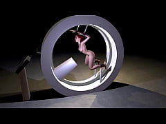  - Redhead girl has rough sex on a 3 dildo Sex Machine