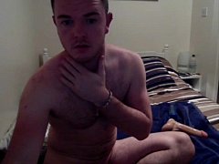  - Hairy dude playing with a dildo