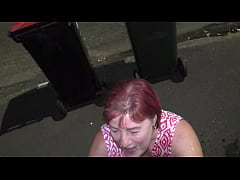  - Kiwi Trashy MILF Public Disgrace pissed on in busy street while taking out the rubbish