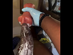  - Stocking and deep throating my Sextoy like a slave till it gets nasty