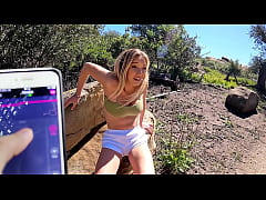  - Cumming in Public with interactive toy on a hike! Public female orgasm interactive toy girl with remote vibe outside