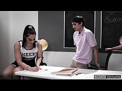  - Cheerleader anal fucked by teachers stepson as she watches