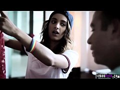  - Uma Jolie sucking her stepbros man meat giving him a sloppy blowjob before getting her lesbian pussy eaten